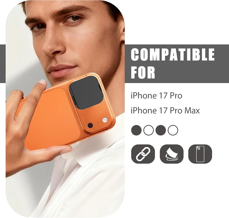 EYSOFT Camera Lens Cover Compatible for iPhone 17 Pro/ 17 Pro Max,Camera Lens Protector to Protect Privacy and Security,Strong Adhesive Black-2 Pack - Image 3